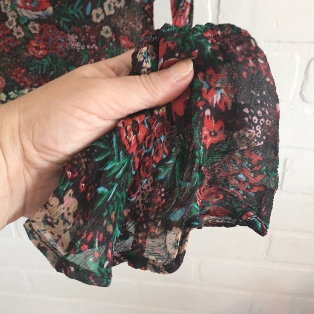 Scotch & Soda Le Jardin d’Apus Sheer Floral Top Bell Sleeve Sz S - Picture 9 of 14